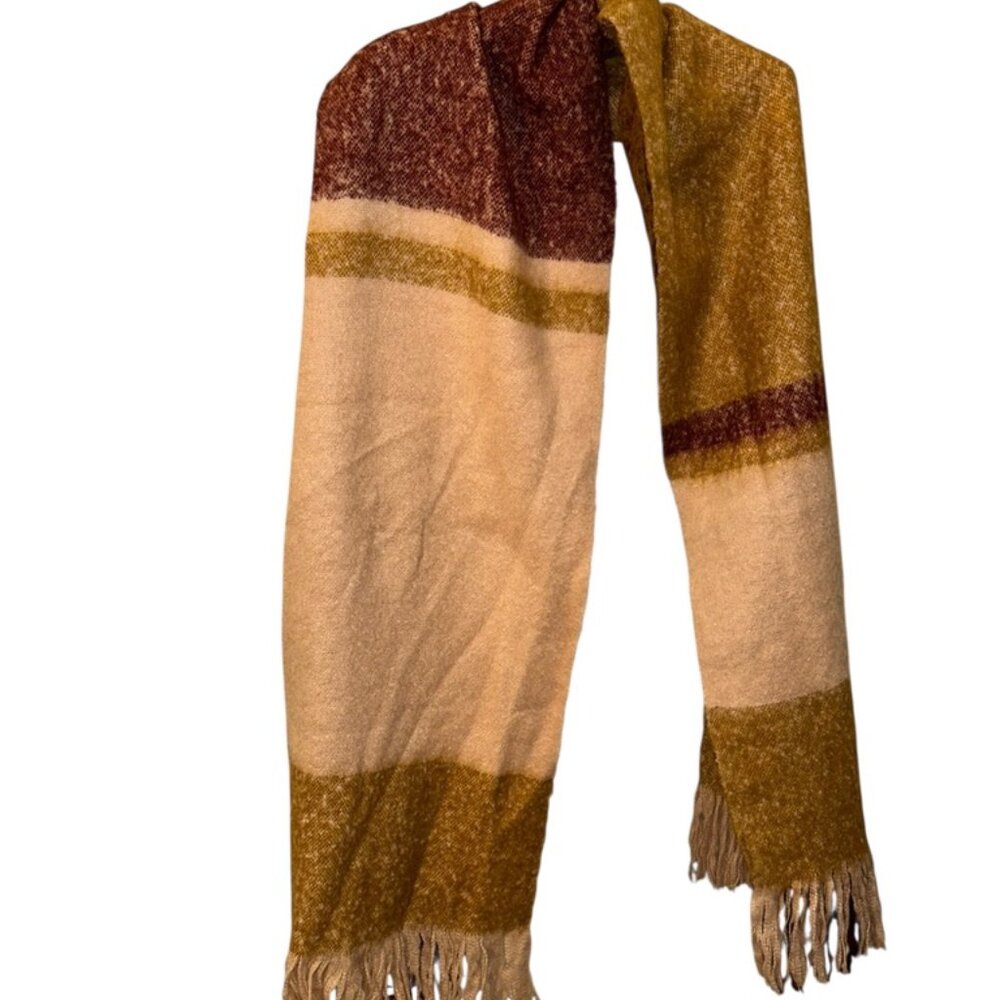 Cream Goldenrod yellow thick lightweight large blanket scarf shawl wrap 77x26
